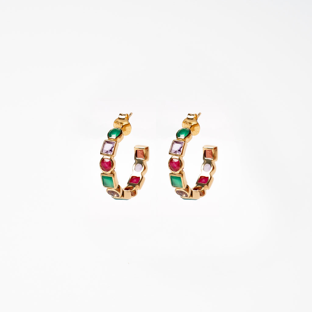 Multi Color Open Hoop Earrings