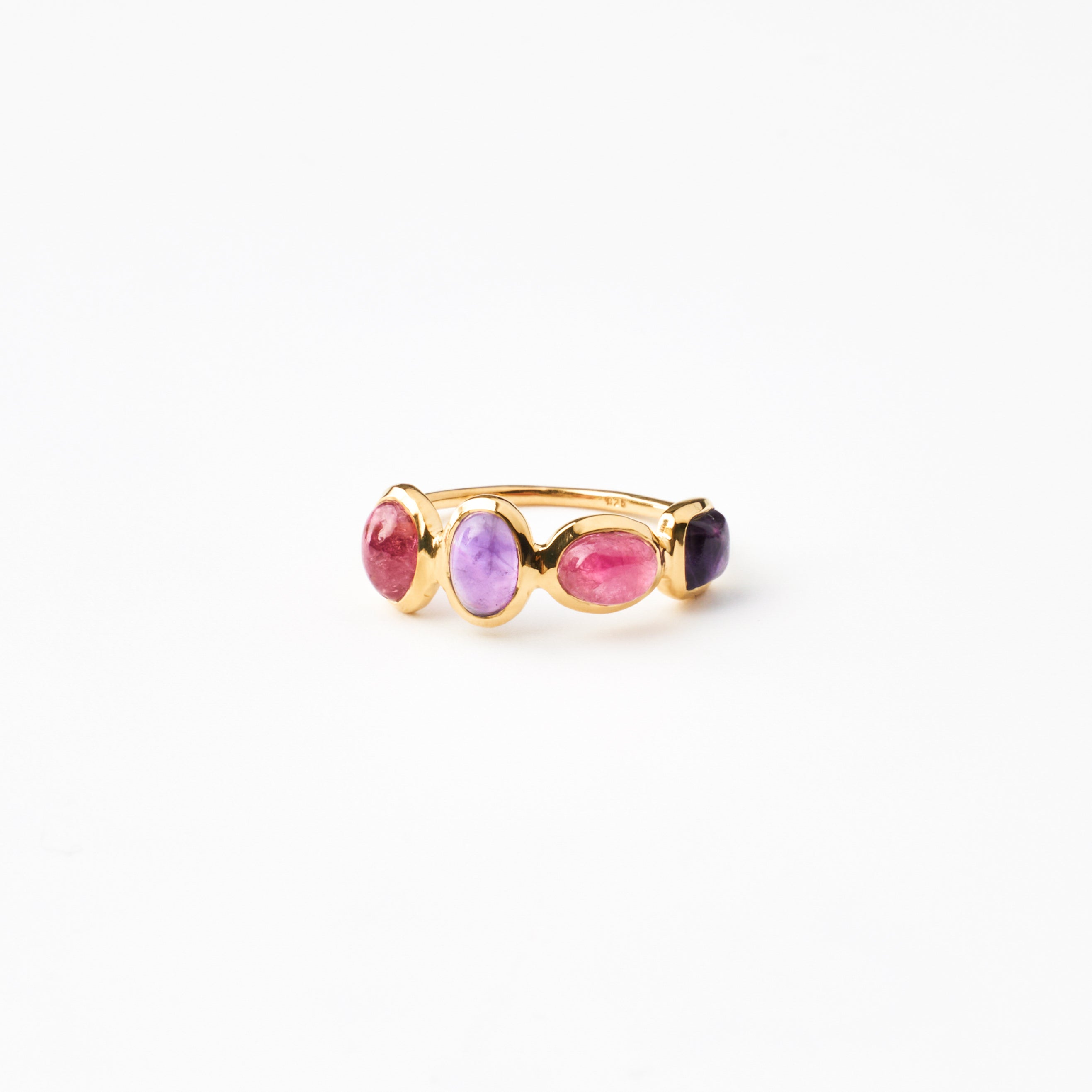 Pink Tourmaline & Amethyst Balance Ring