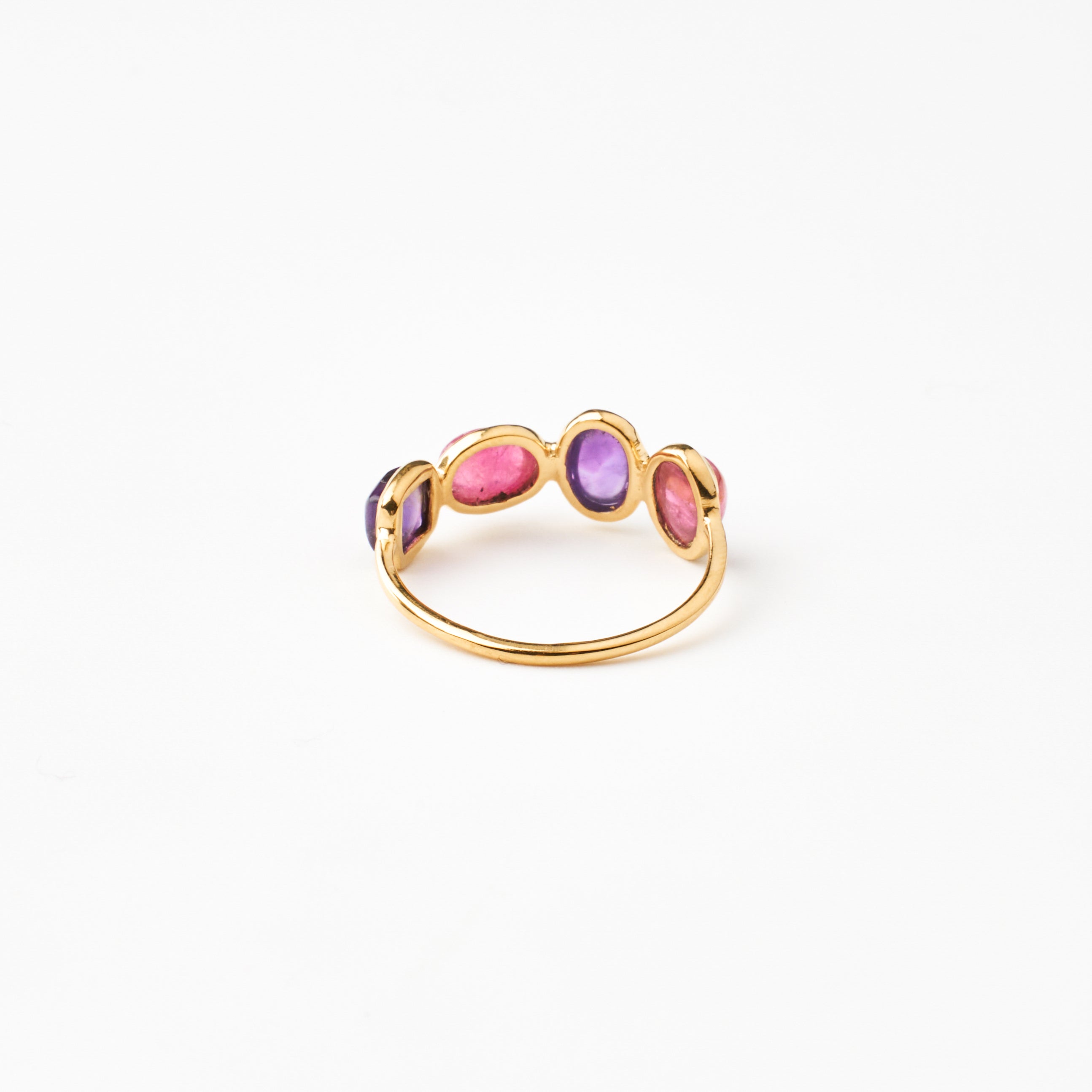 Pink Tourmaline & Amethyst Balance Ring