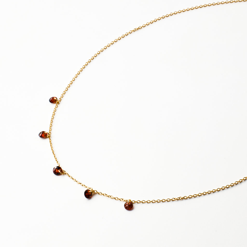 Garnet Drop Necklace