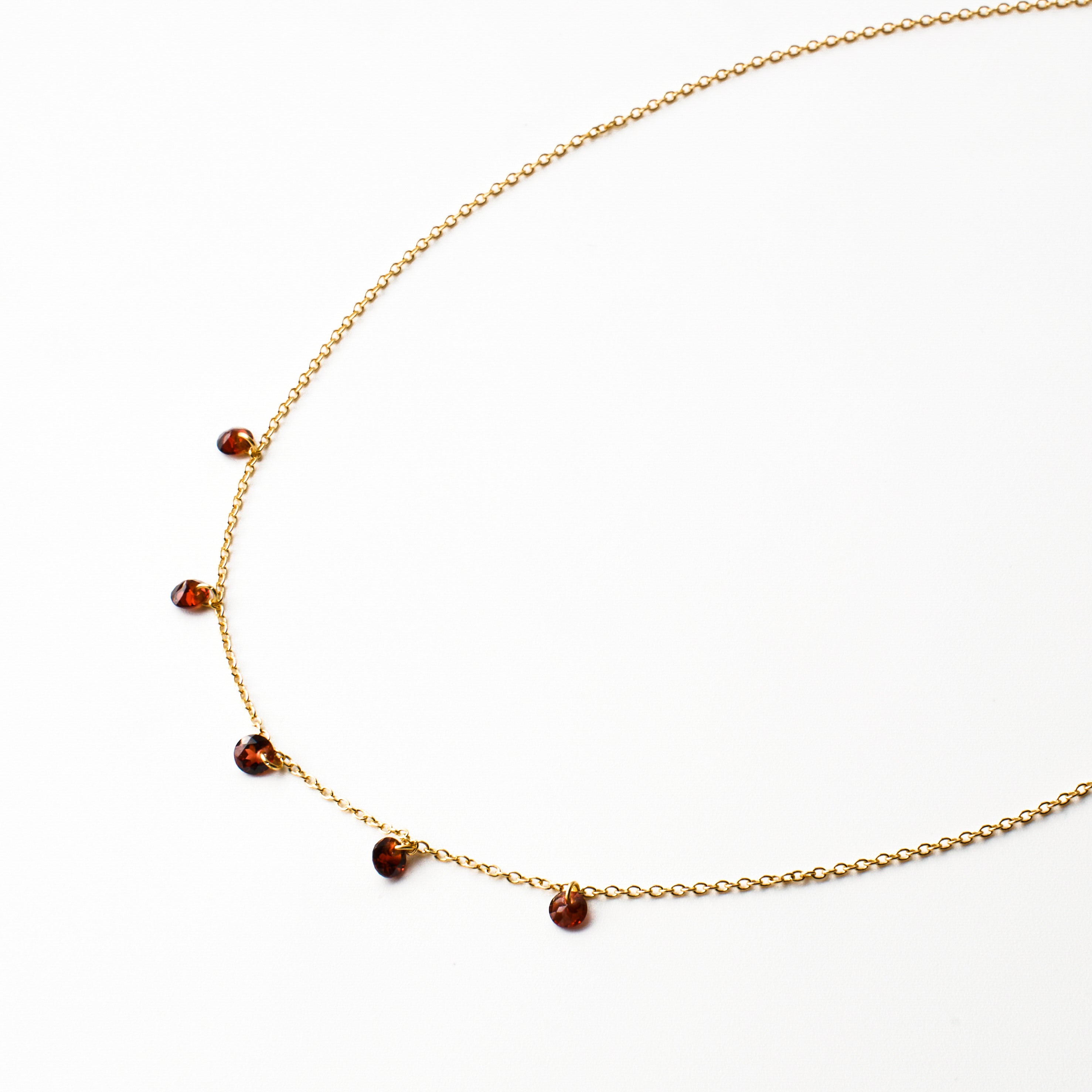 Garnet Drop Necklace