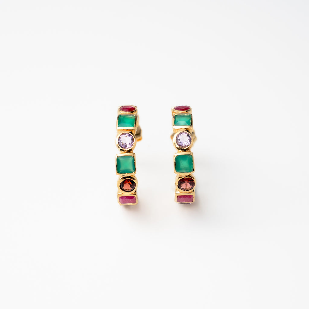 Multi Color Open Hoop Earrings