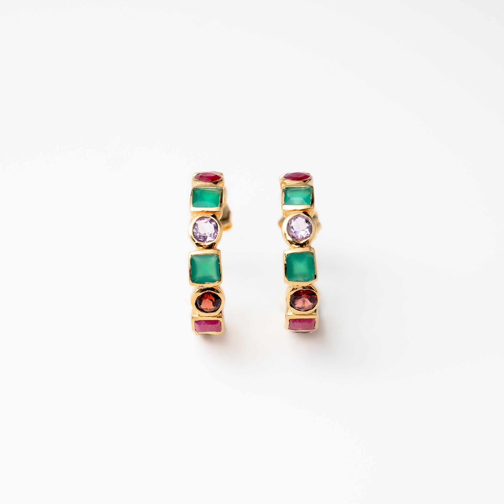 マルチカラーオープンフープイヤリング