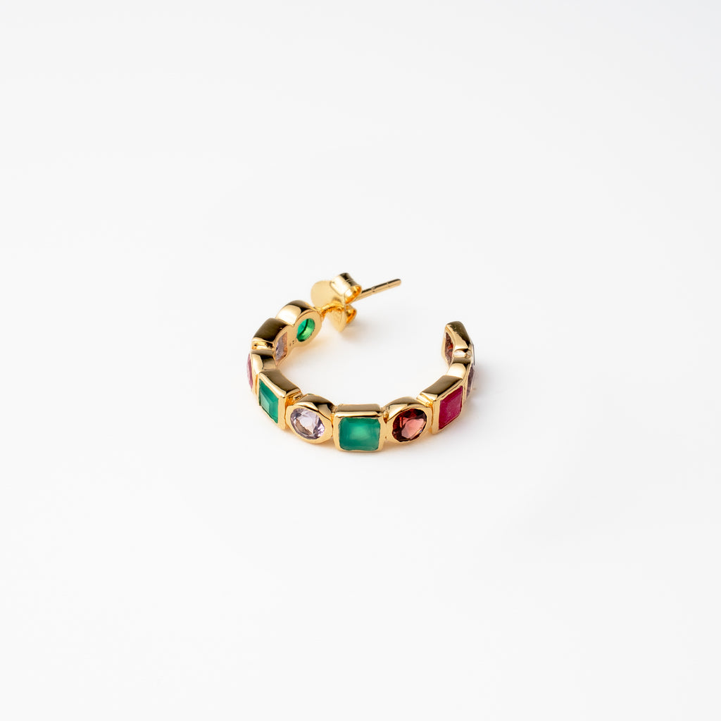 Multi Color Open Hoop Earrings