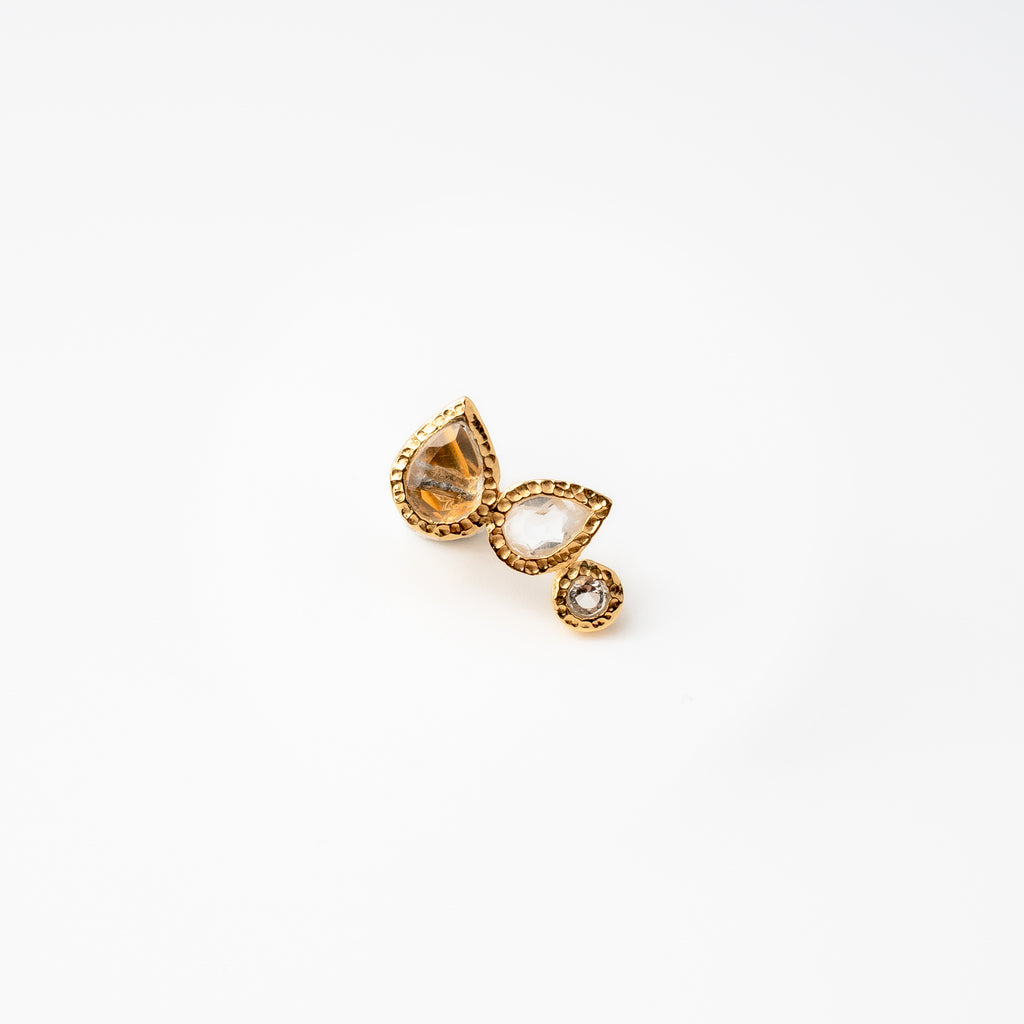 White Topaz Leaf Earrings