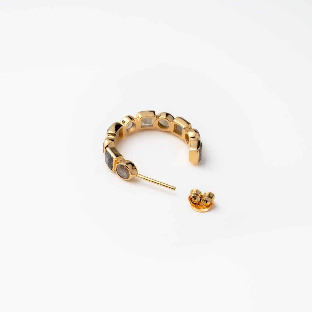 Labrodorite Open Hoop Earrings