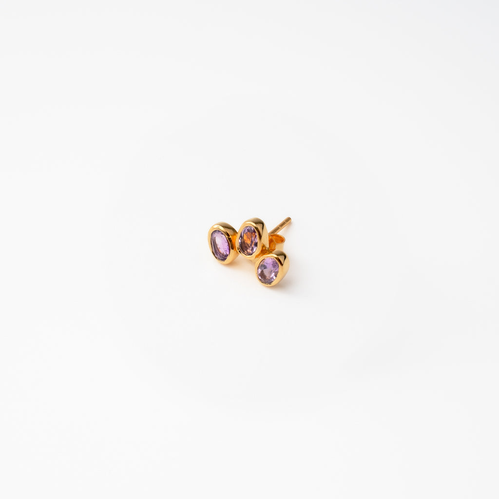 Amethyst Trio Studs