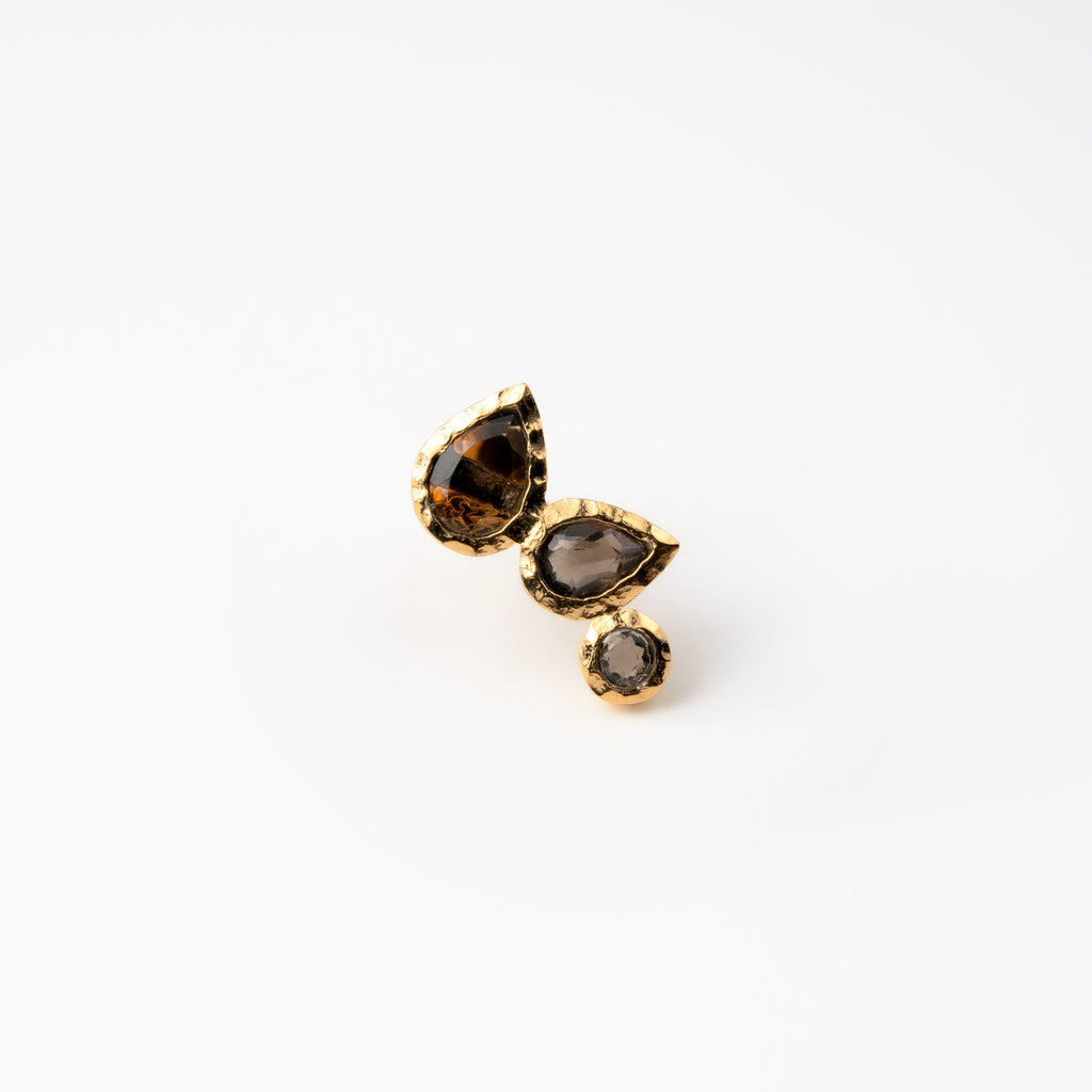Smoky Quartz Leaf Earrings