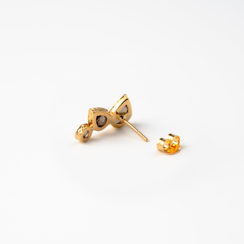 Smoky Quartz Leaf Earrings