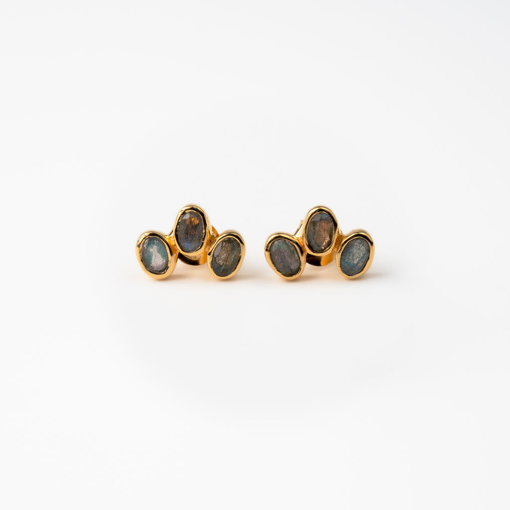 Labrodorite Trio Studs