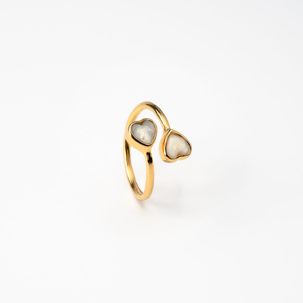 Rainbow Two Hearts Ring
