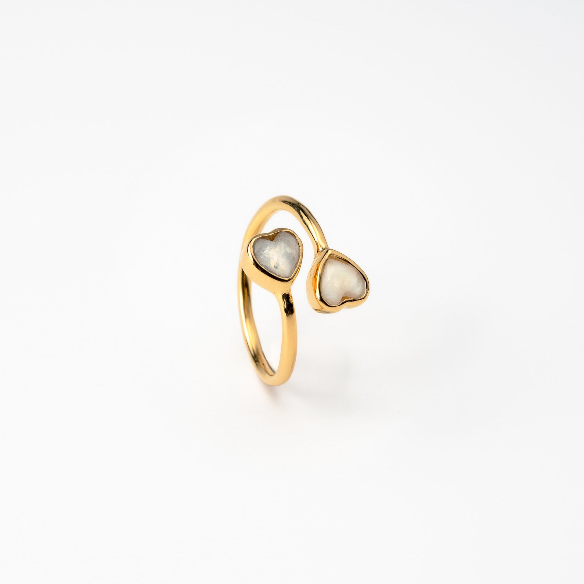 Rainbow Two Hearts Ring