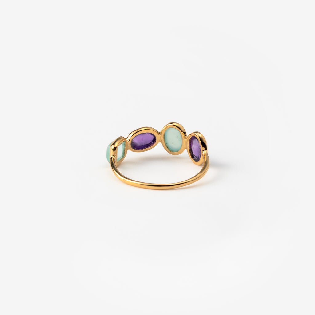 Amethyst & Aqua Chalcedony Balance Ring