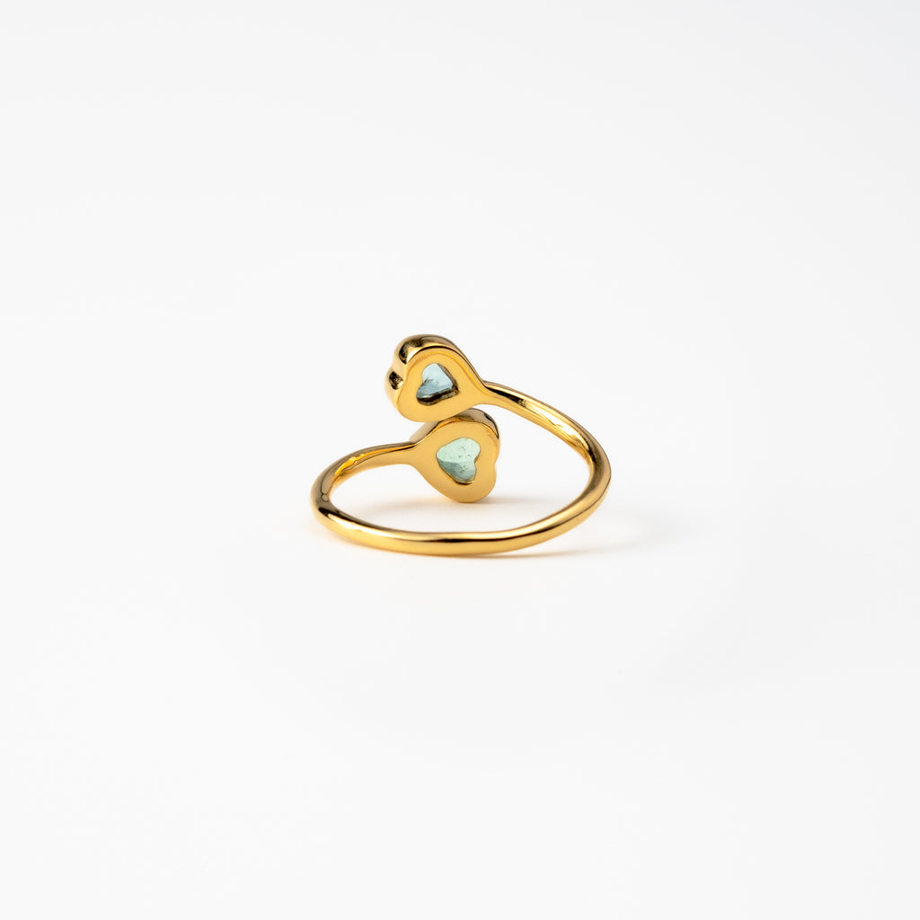 Apatite Two Hearts Ring