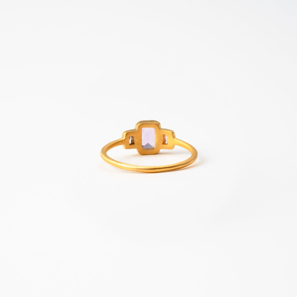 Amethyst & Pink Zircoin Trinity Ring