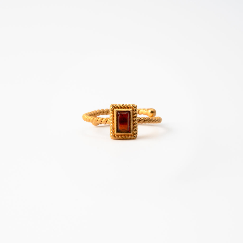 Garnet Bezel Ring
