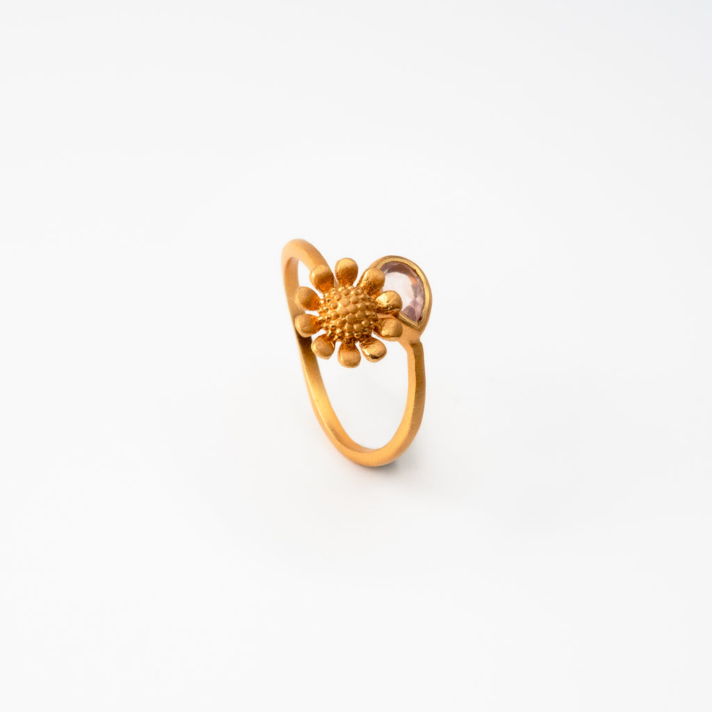 Rose Quartz Marigold Ring