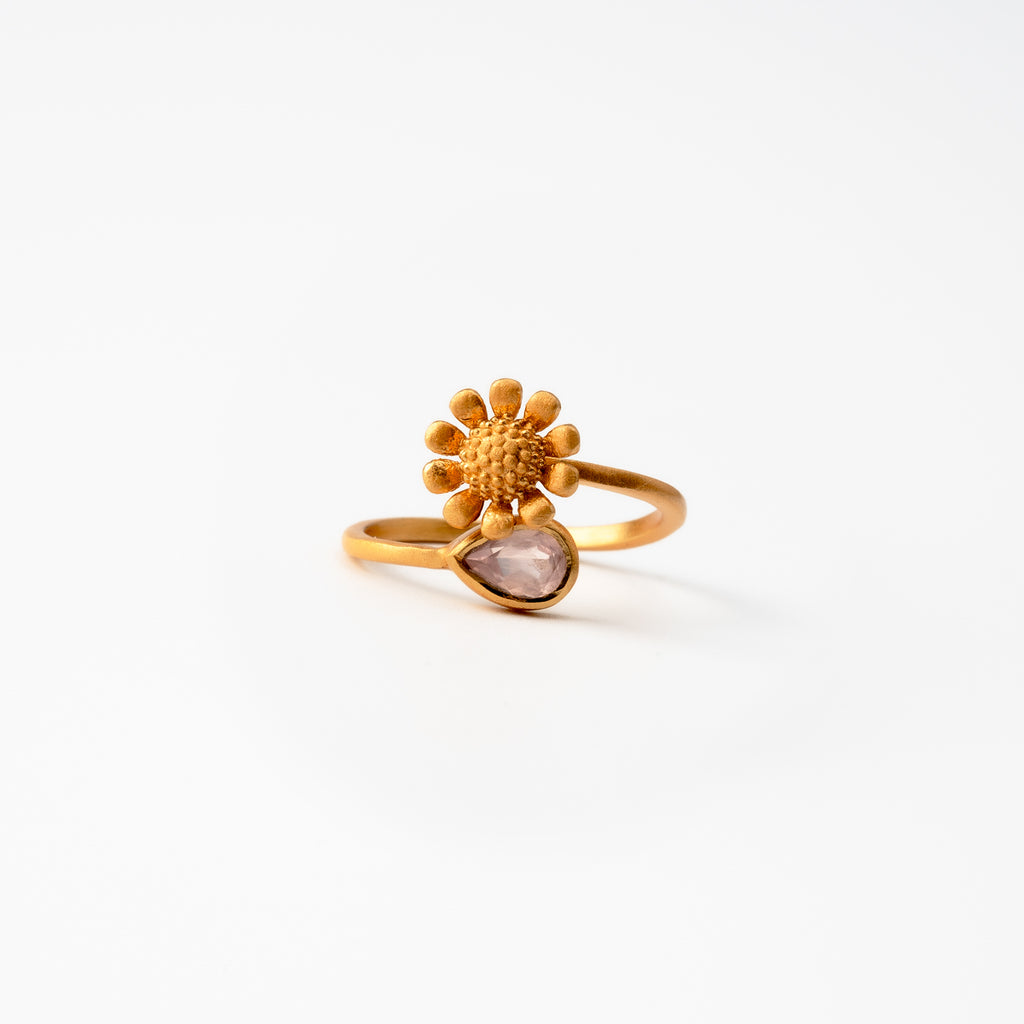 Rose Quartz Marigold Ring