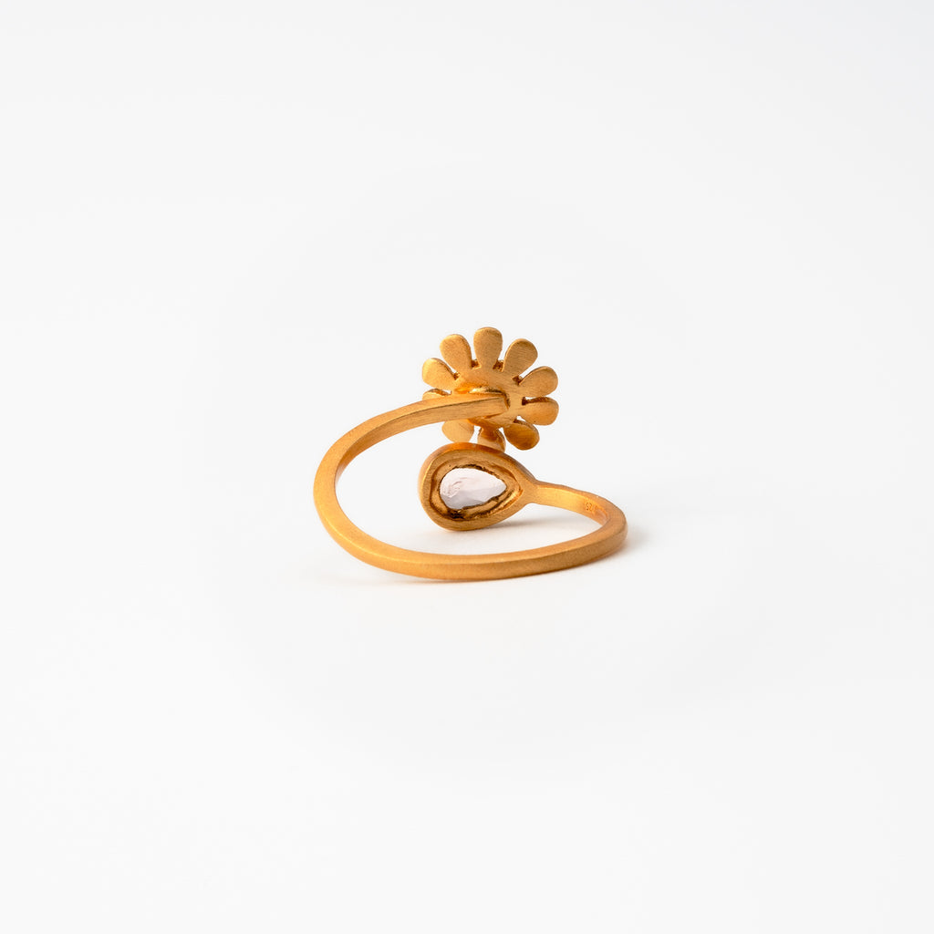 Rose Quartz Marigold Ring