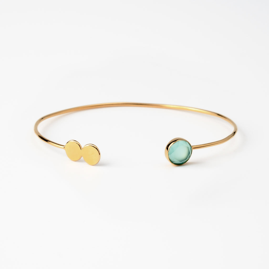 Aqua Chalcedony Disk Bangle