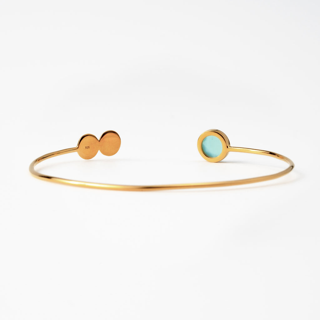 Aqua Chalcedony Disk Bangle