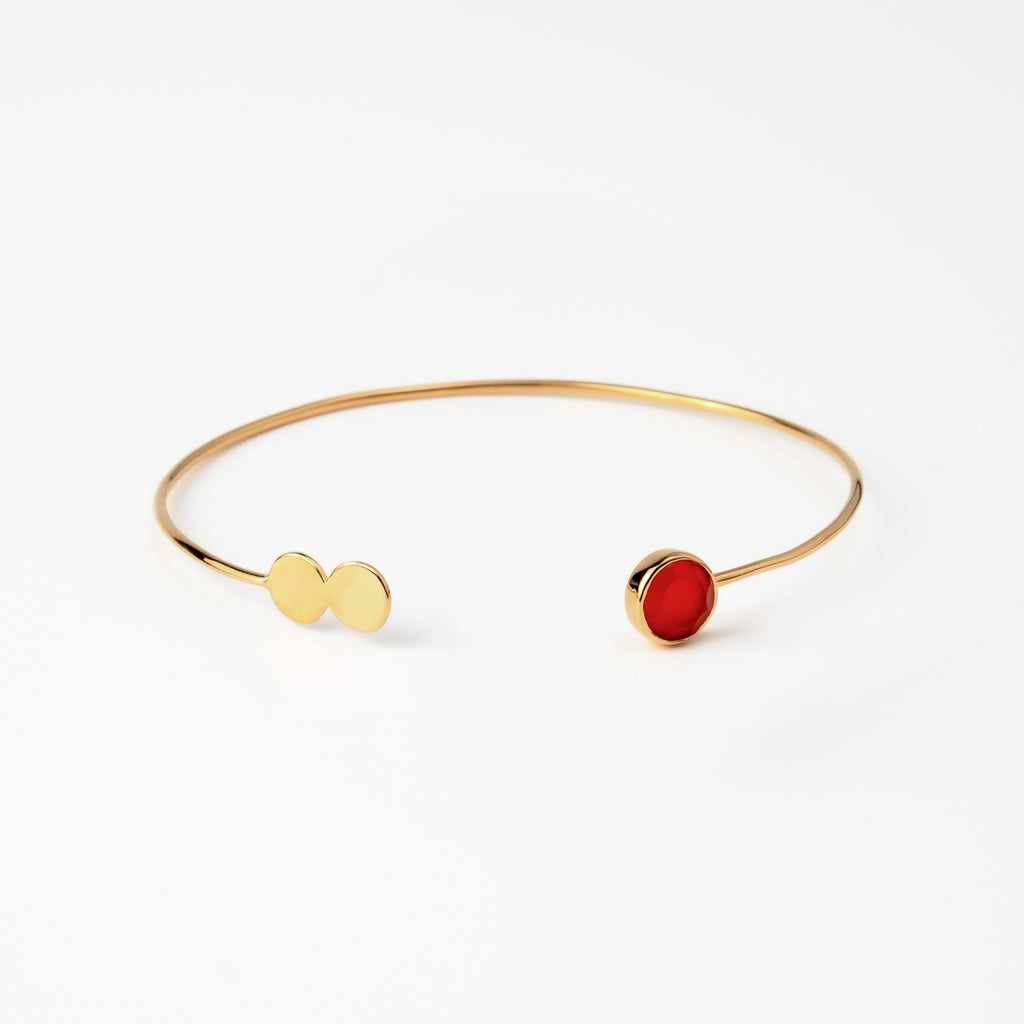 Red Onyx Disk Bangle