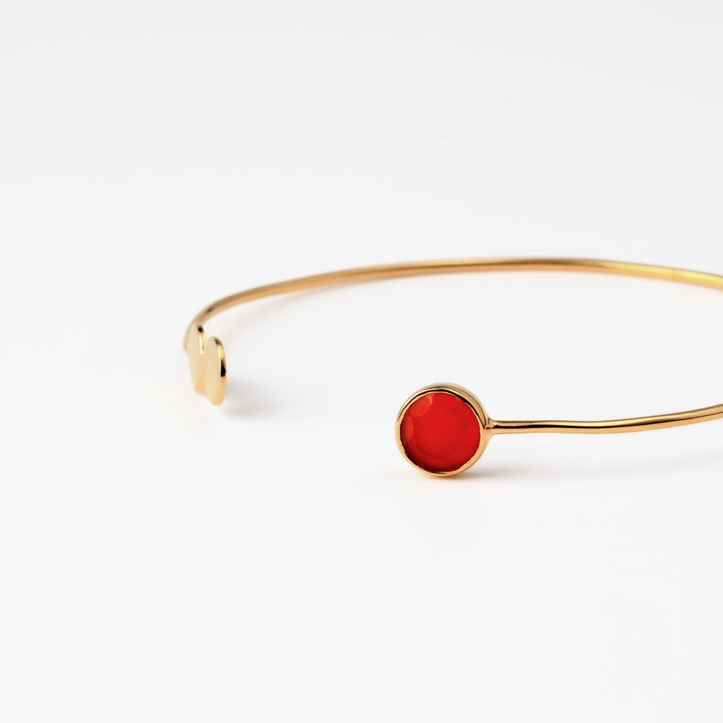 Red Onyx Disk Bangle