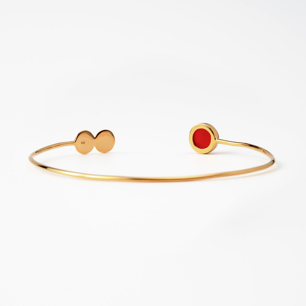 Red Onyx Disk Bangle
