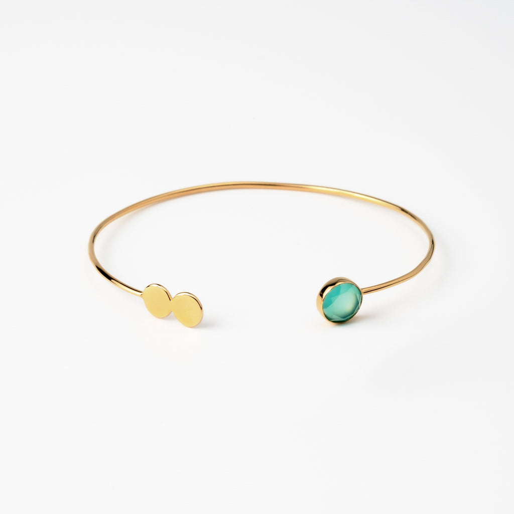 Green Onyx Disk Bangle