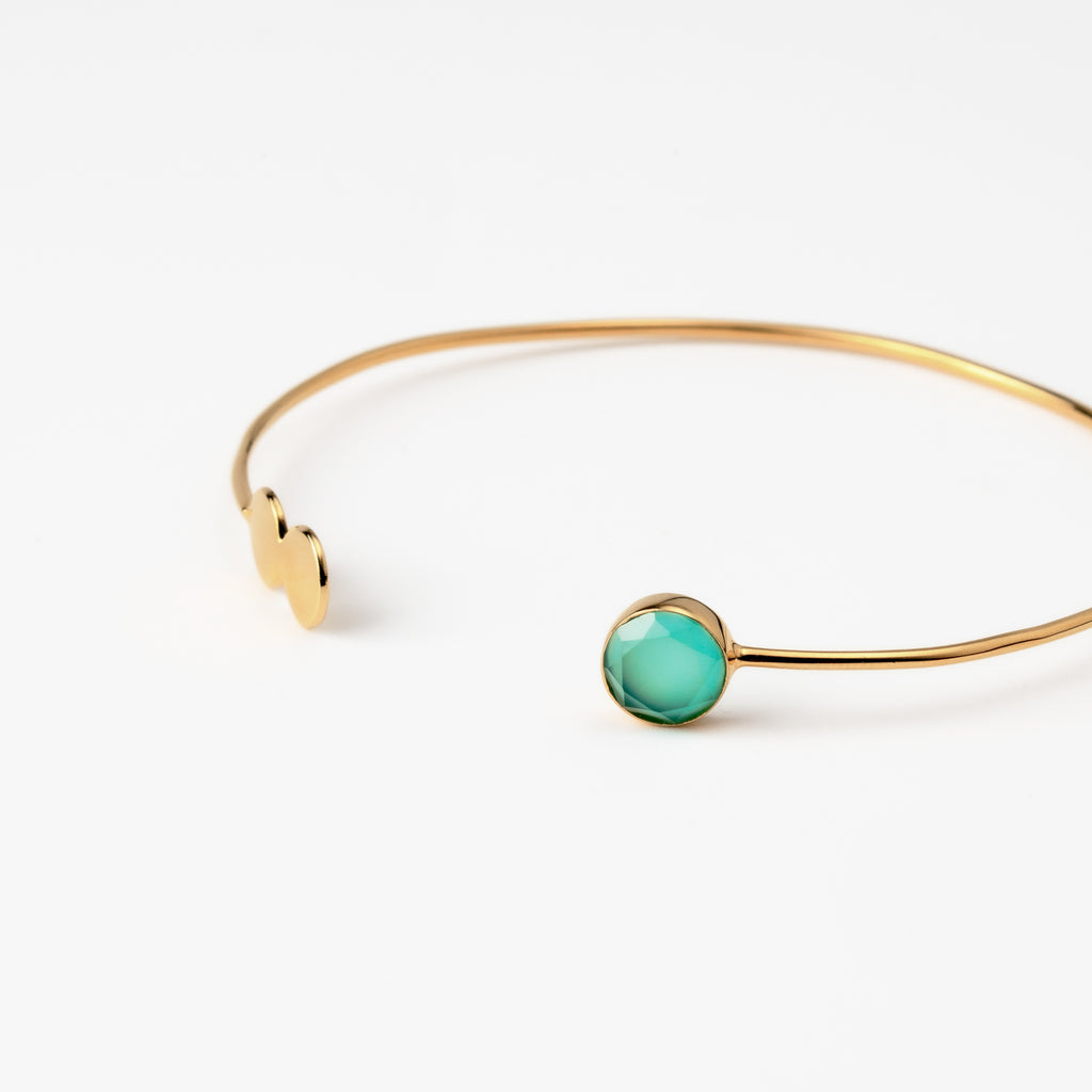 Green Onyx Disk Bangle