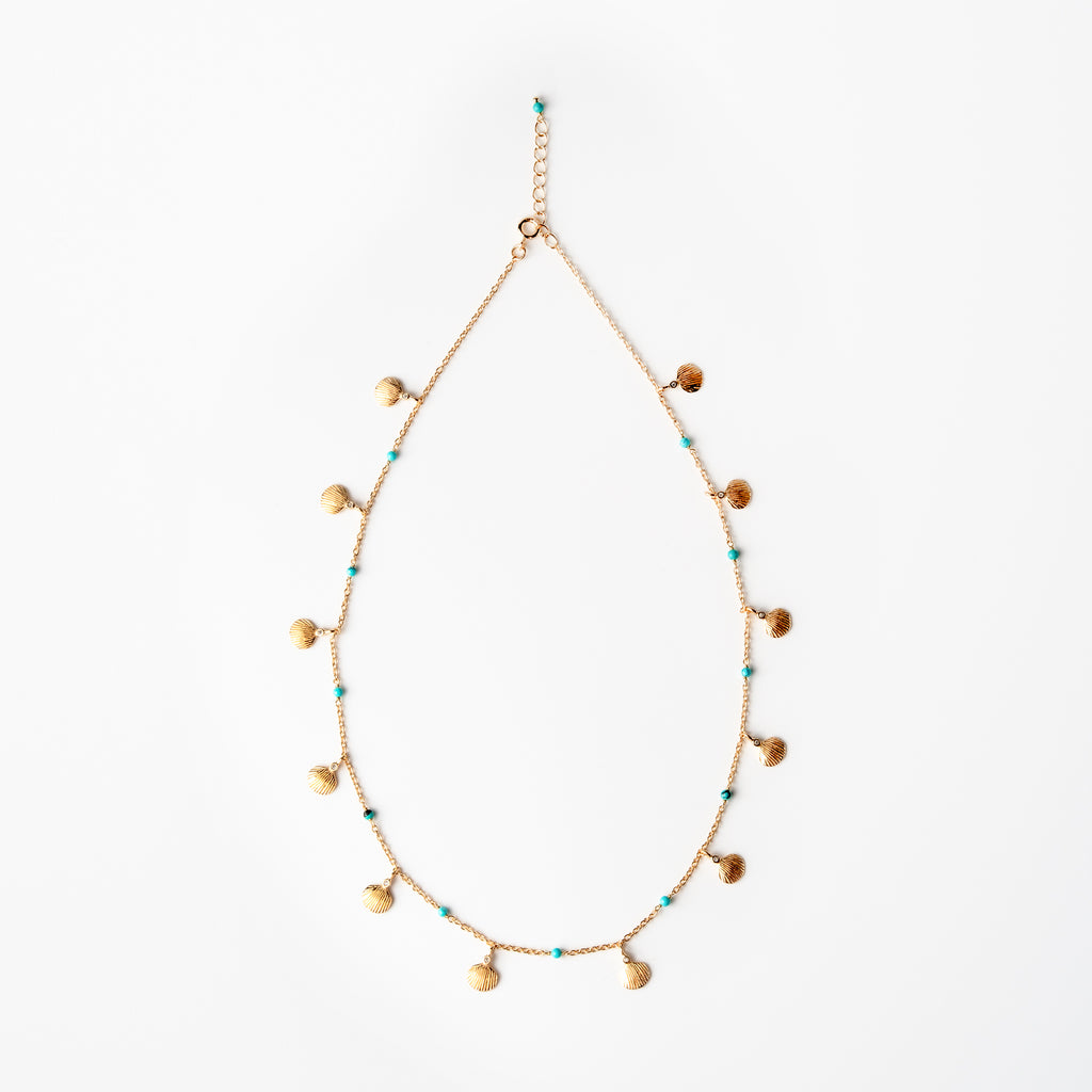 Turquoise Beads & Shells Necklace