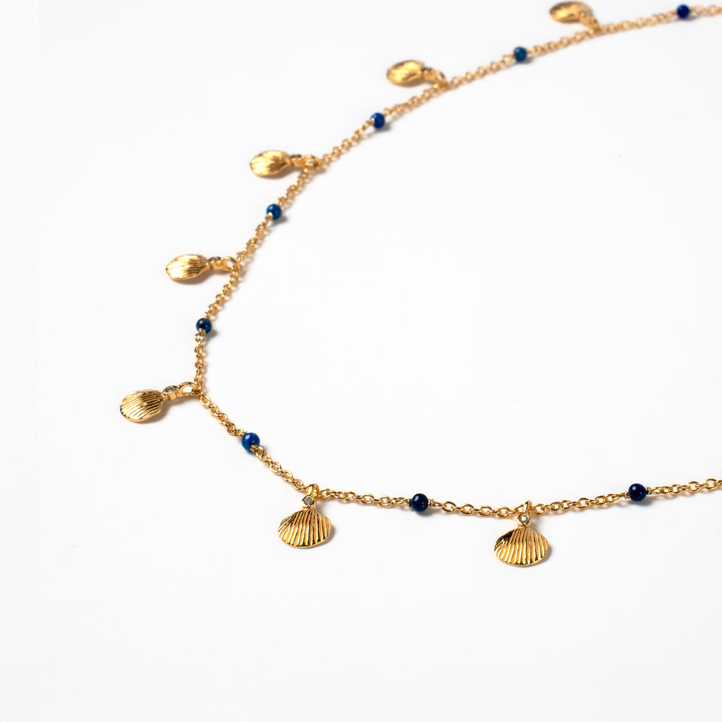 Lapis Beads & Shells Necklace