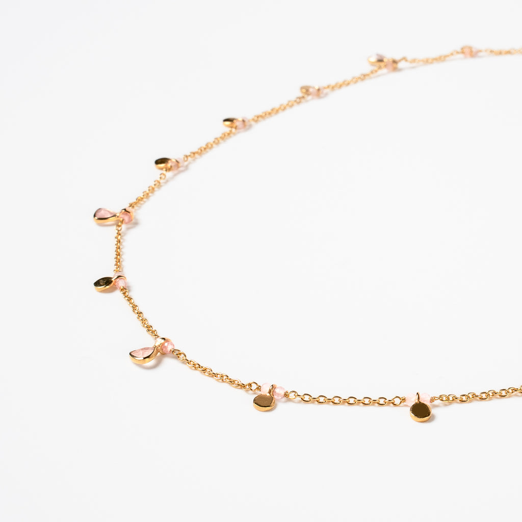 Rose Quartz Drop Necklace