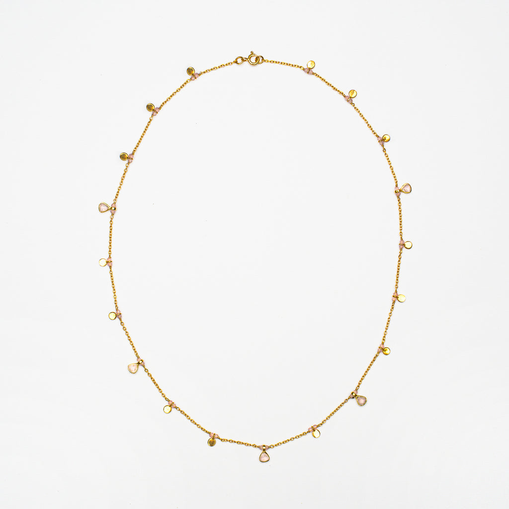 Rose Quartz Drop Necklace