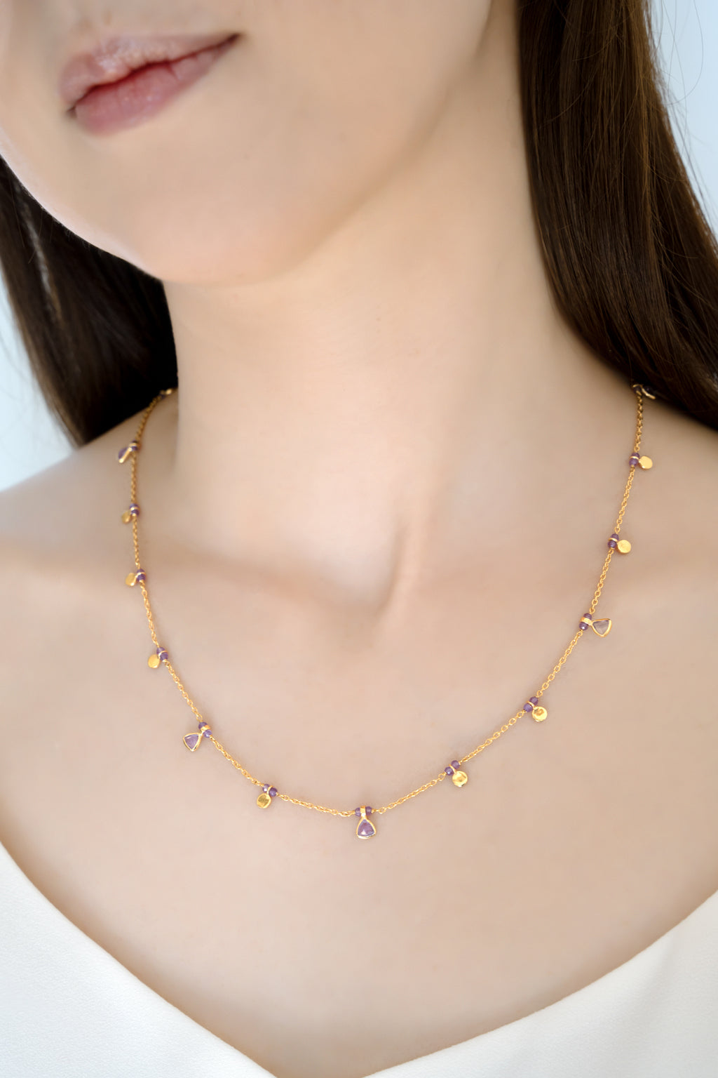 Amethyst Drop Necklace