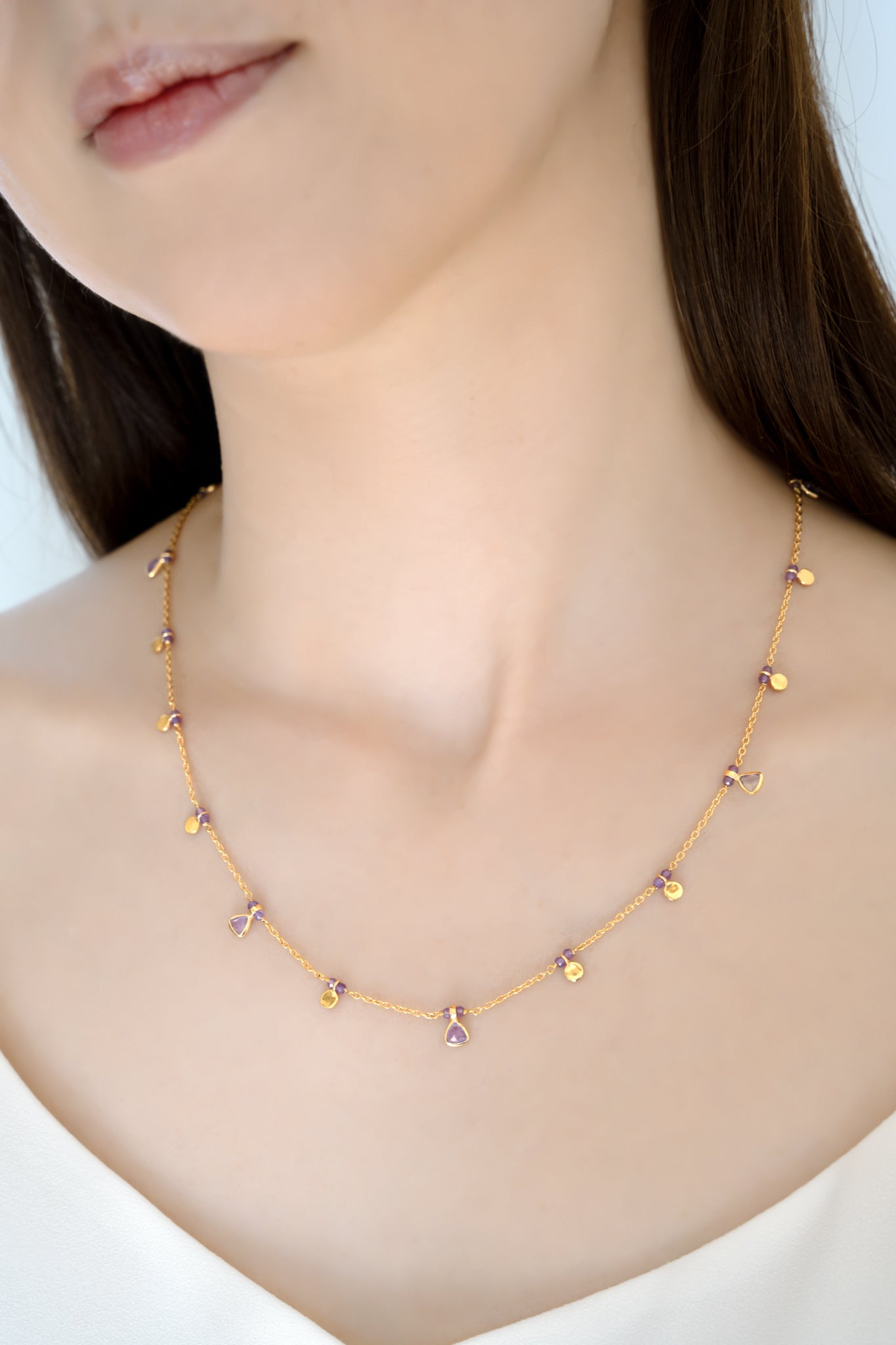 Amethyst Drop Necklace