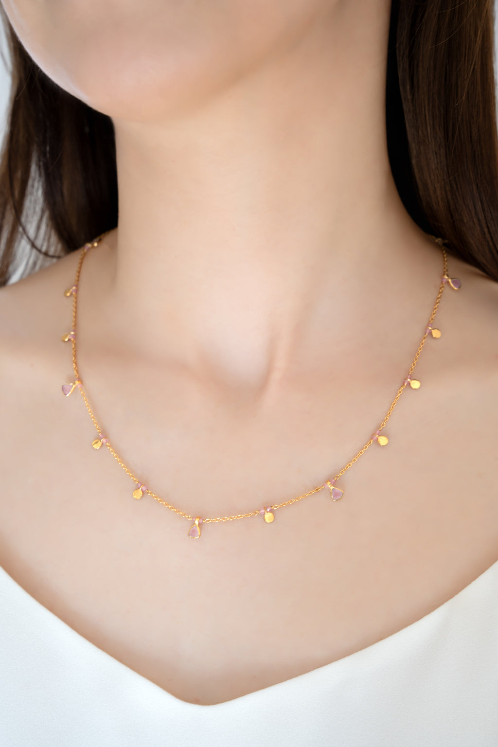 Rose Quartz Drop Necklace
