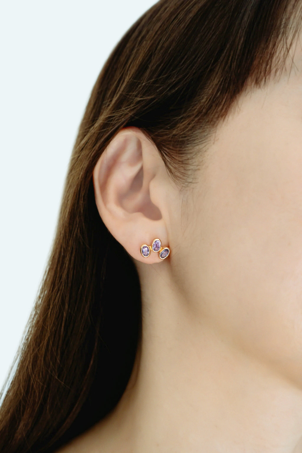 Amethyst Trio Studs