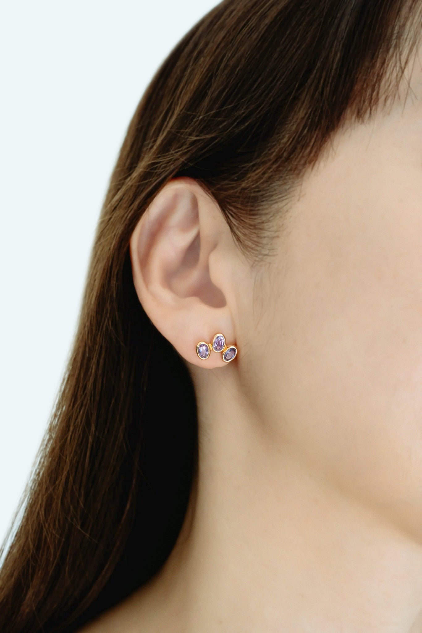Amethyst Trio Studs