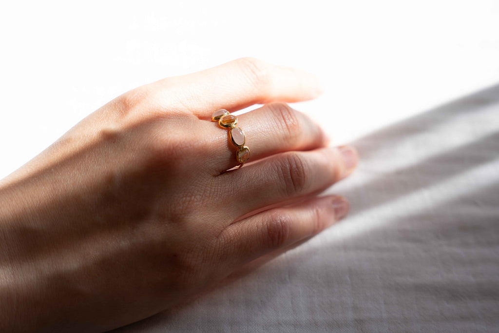Citrine & Rose Quartz Balance Ring