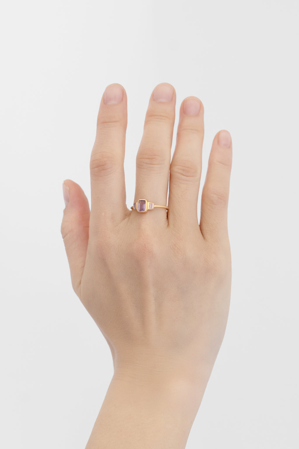 Amethyst & Pink Zircoin Trinity Ring