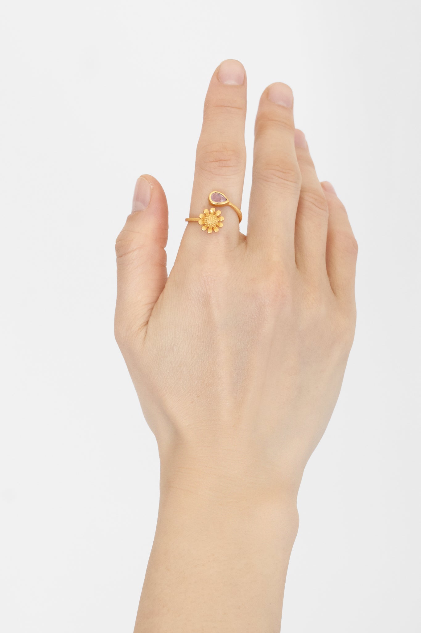 Rose Quartz Marigold Ring