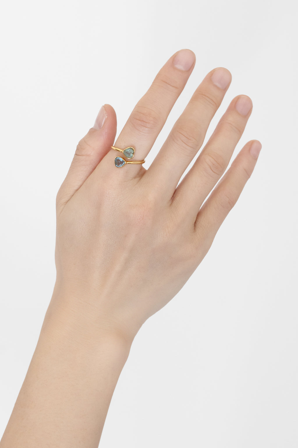 Apatite Two Hearts Ring