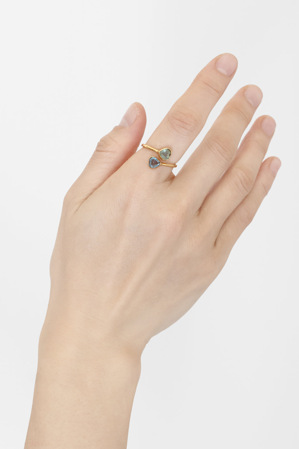 Apatite Two Hearts Ring