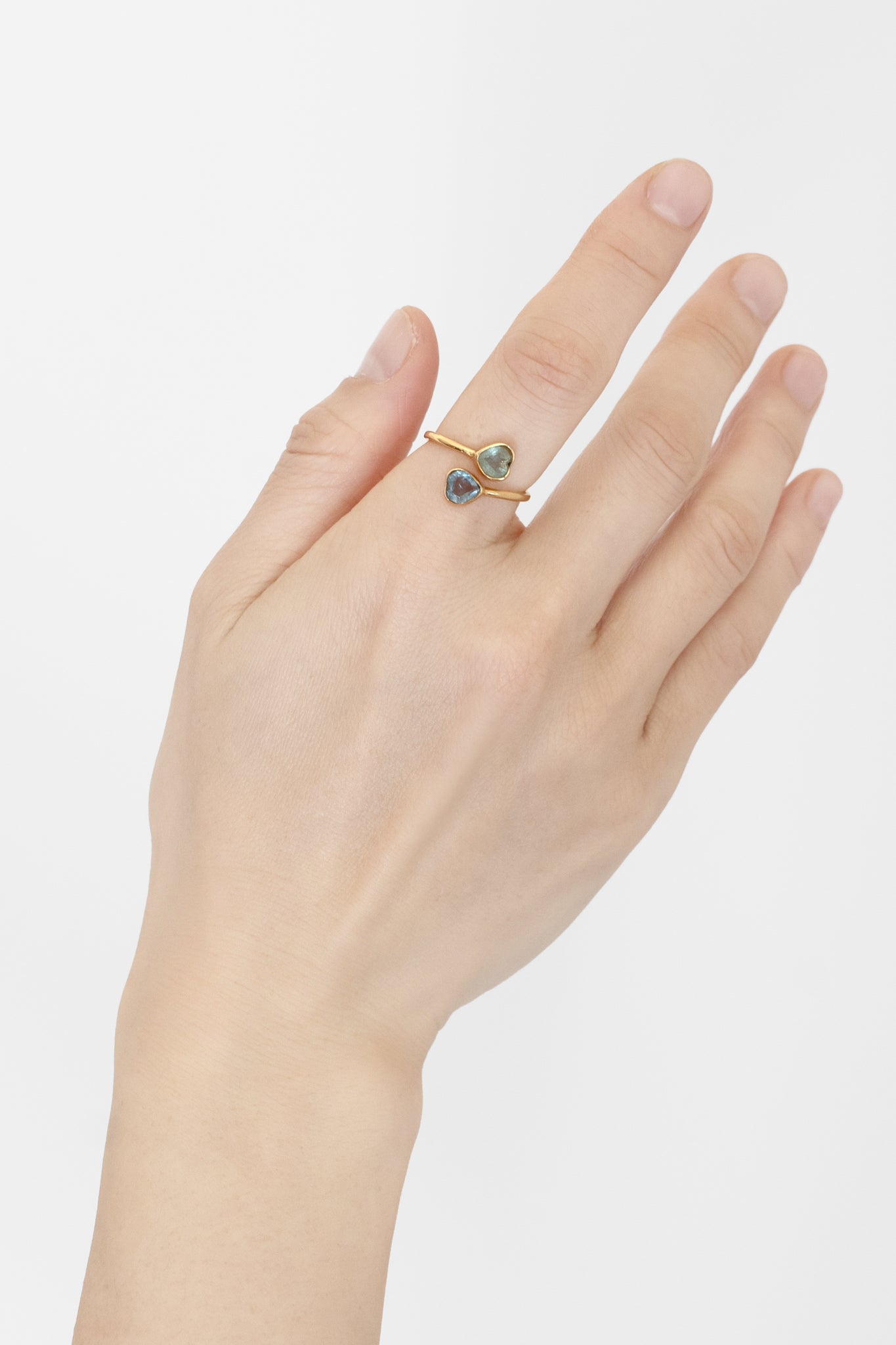 Apatite Two Hearts Ring