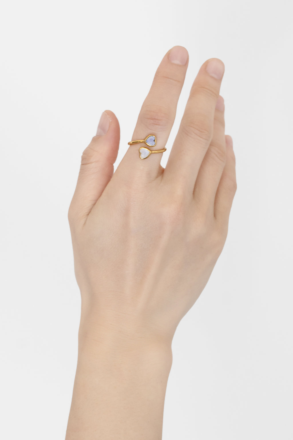 Rainbow Two Hearts Ring
