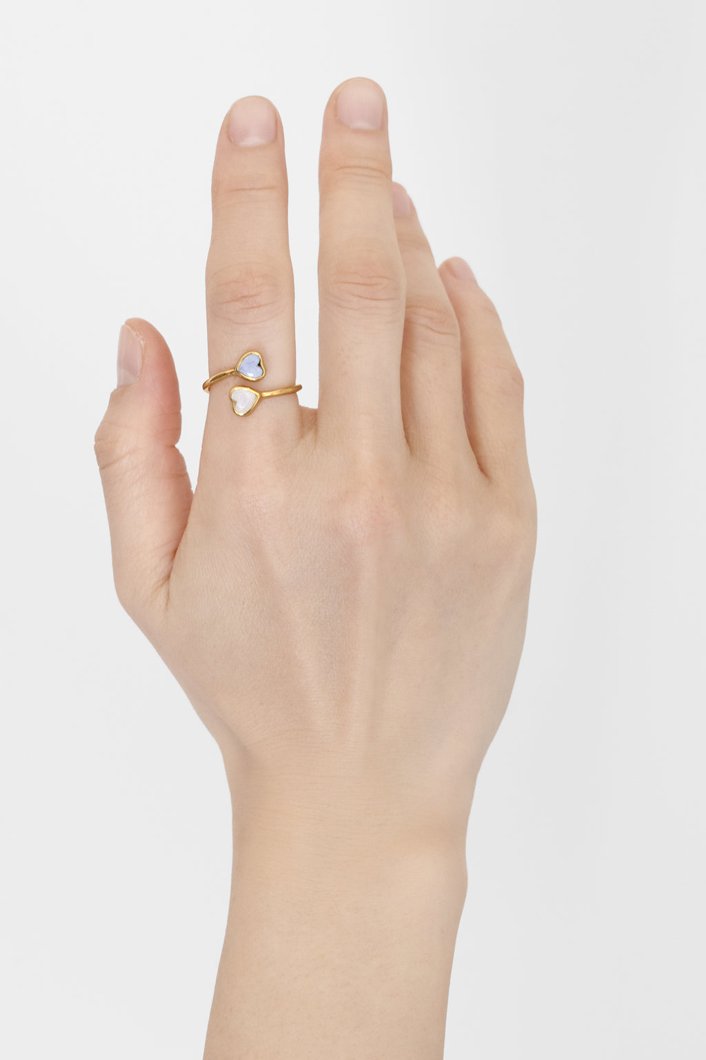 Rainbow Two Hearts Ring