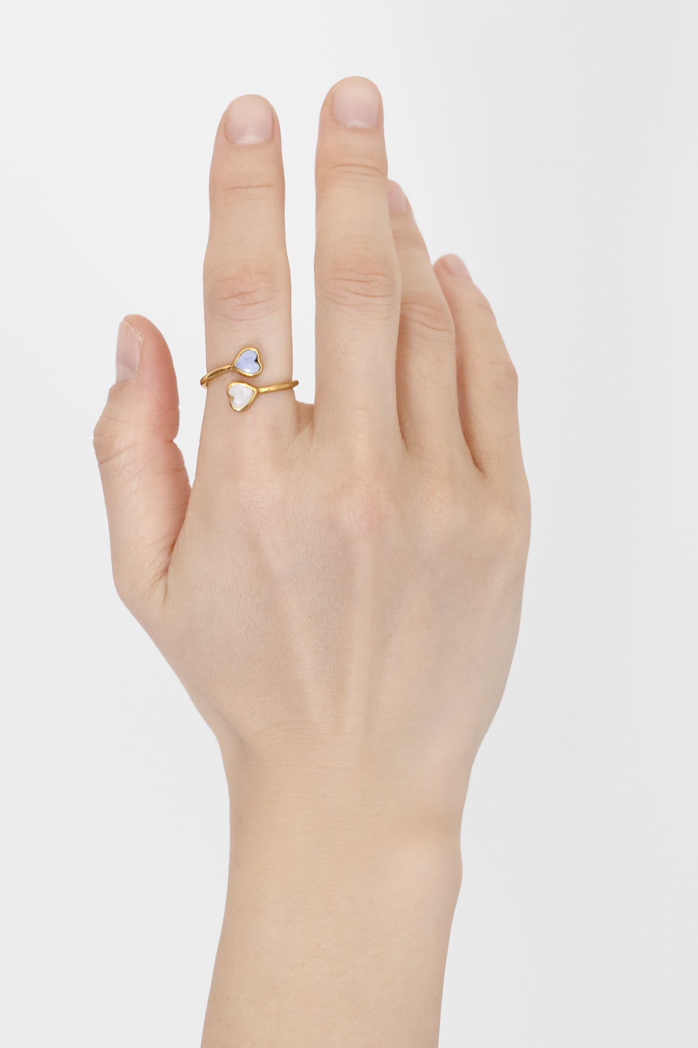 Rainbow Two Hearts Ring