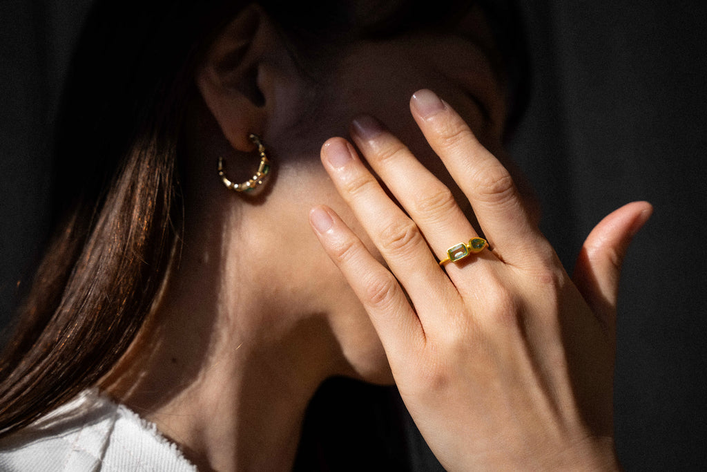 Apatite & Green Tourmaline Harmony Ring